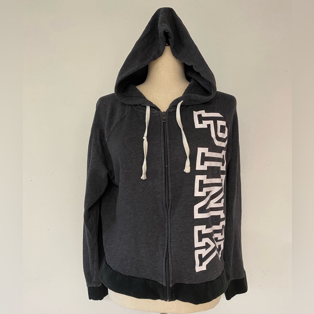 PINK Zip front Hoodie Sweatshirt size Medium